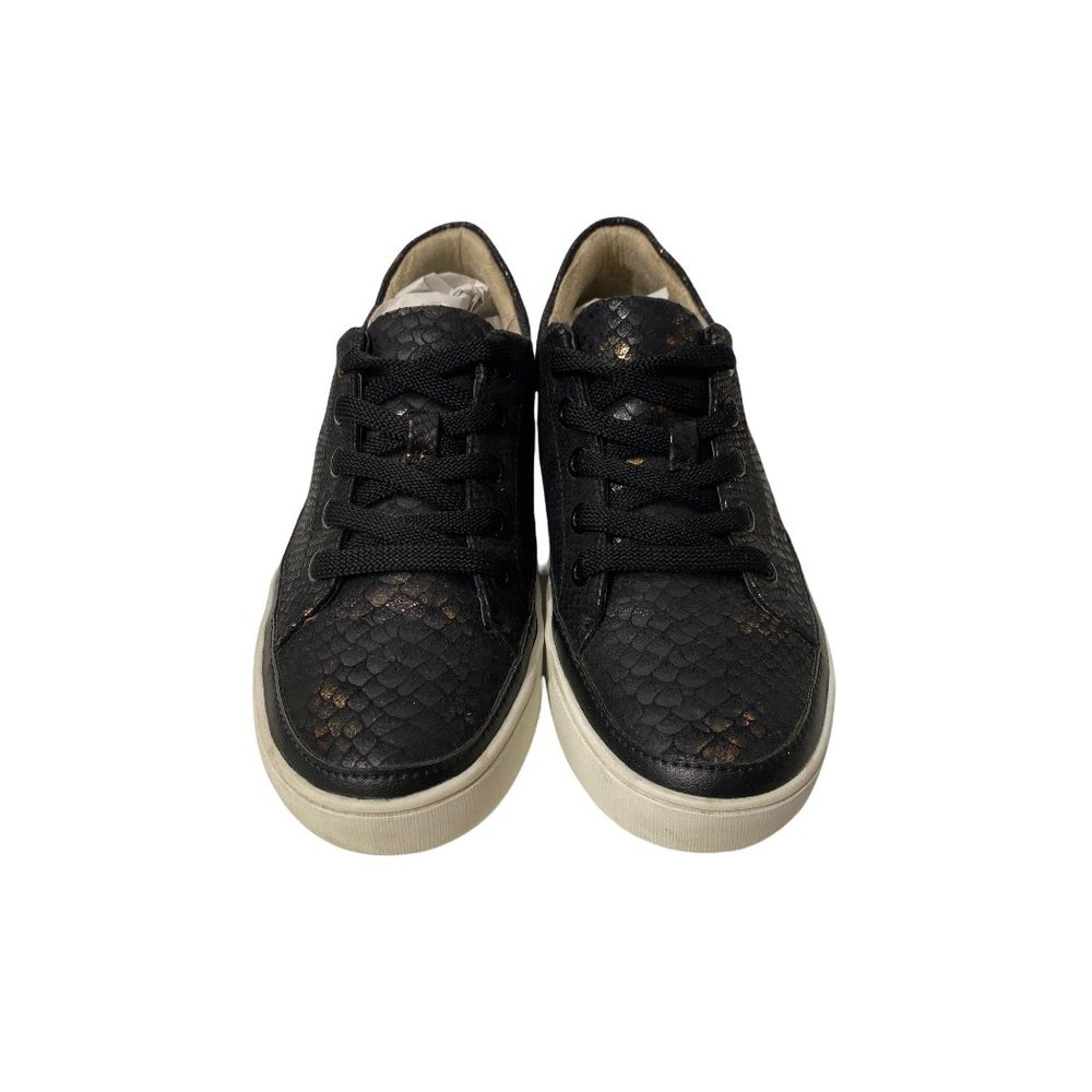 Naturalizer "Porsha" Black and Gold Iridescent Lace up Shoe 7.5